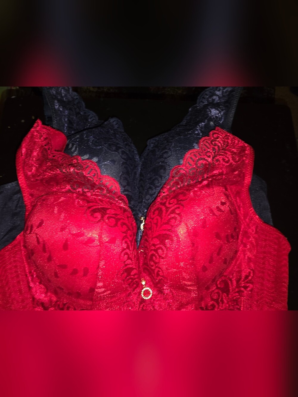 Pack Aivtalk Lace Minimizer Bras Red Navy Blue Wire Free Molded Cups 34C